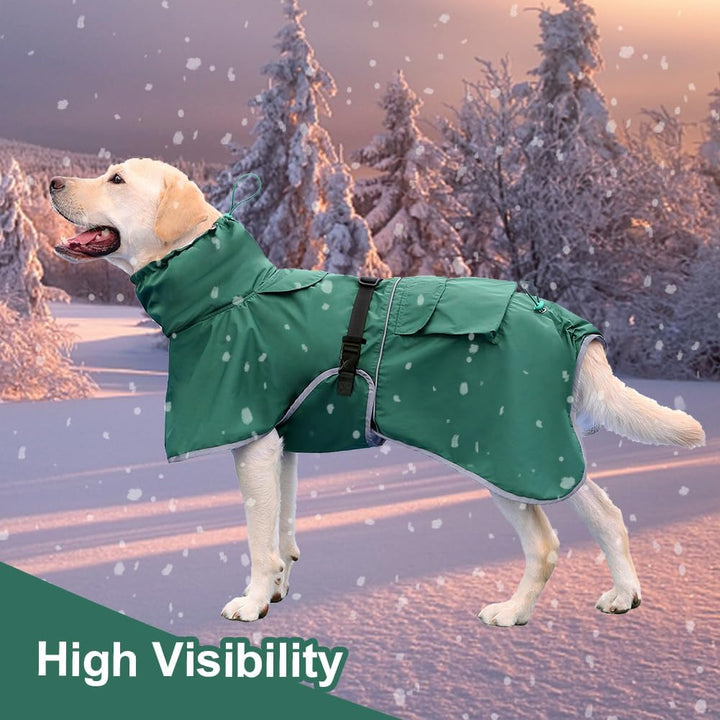 Reflektierender Hunde-Regenmantel, wasserdicht, verstellbar, Hundeponcho mit Kapuze, Regenmantel für