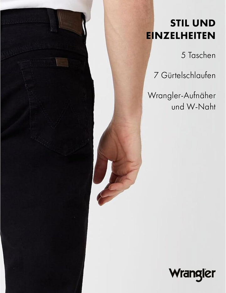 Wrangler Herren Jeans Regular - Mid Waist - Regular Fit - Schwarz W30-W44 30W / 30L Schwarz, 30W / 3