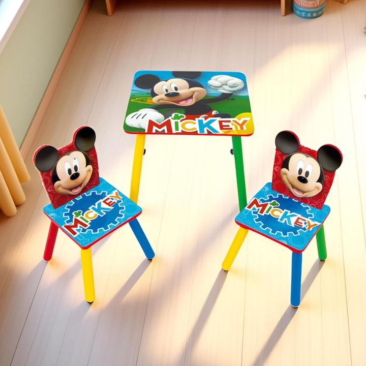 Disney Nixy Kids Mickey Mouse Holztisch und 2 Stühle, Set