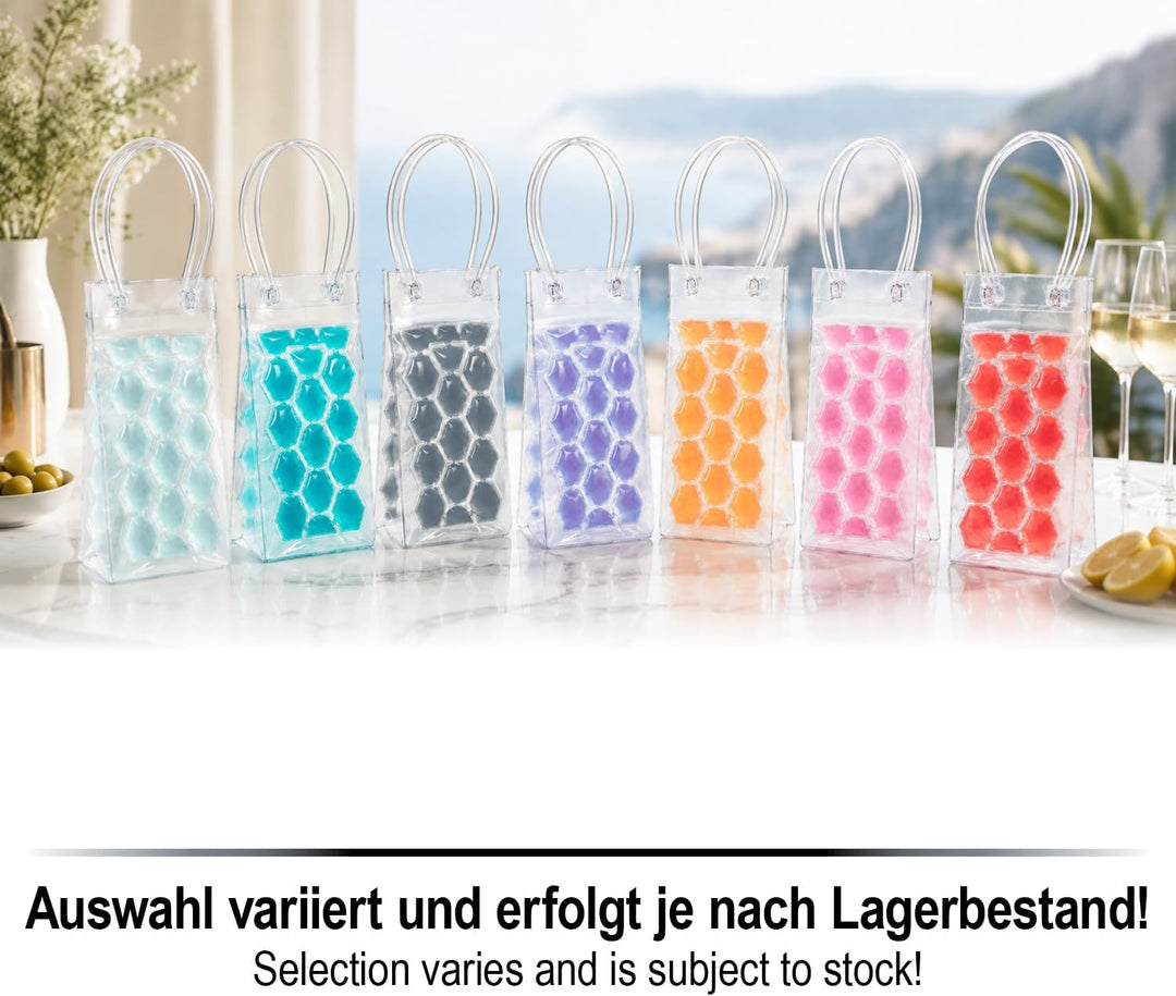 com-four® 4x Flaschenkühler mit Kühlgel - Kühltasche für Weinflaschen und Getränkeflaschen - wiederv