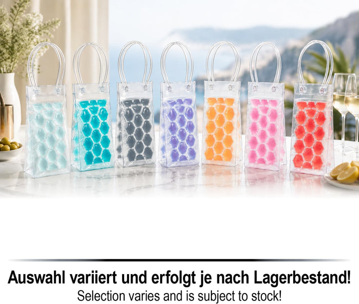 com-four® 4x Flaschenkühler mit Kühlgel - Kühltasche für Weinflaschen und Getränkeflaschen - wiederv