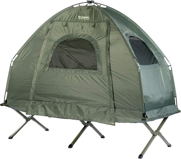 Zelt mit Feldbett 4in1-Zelt, Feldbett & Winter-Schlafsack, 4in1-Zelt, Feldbett & Winter-Schlafsack
