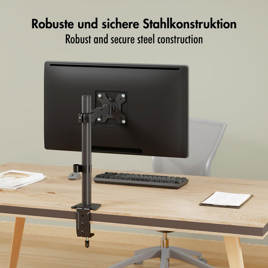 LogiLink Monitor Tischhalterung für 17–32" Bildschirme, 10 kg max., Armlänge 202 mm, VESA 75x75/100x