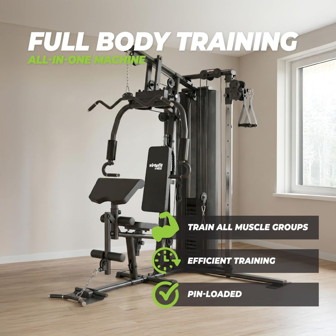 VirtuFit KH200 Homegym Kraftstation – Multifunktionales Fitness‑Kraftgerät mit 80 kg Gewichtsstapel,