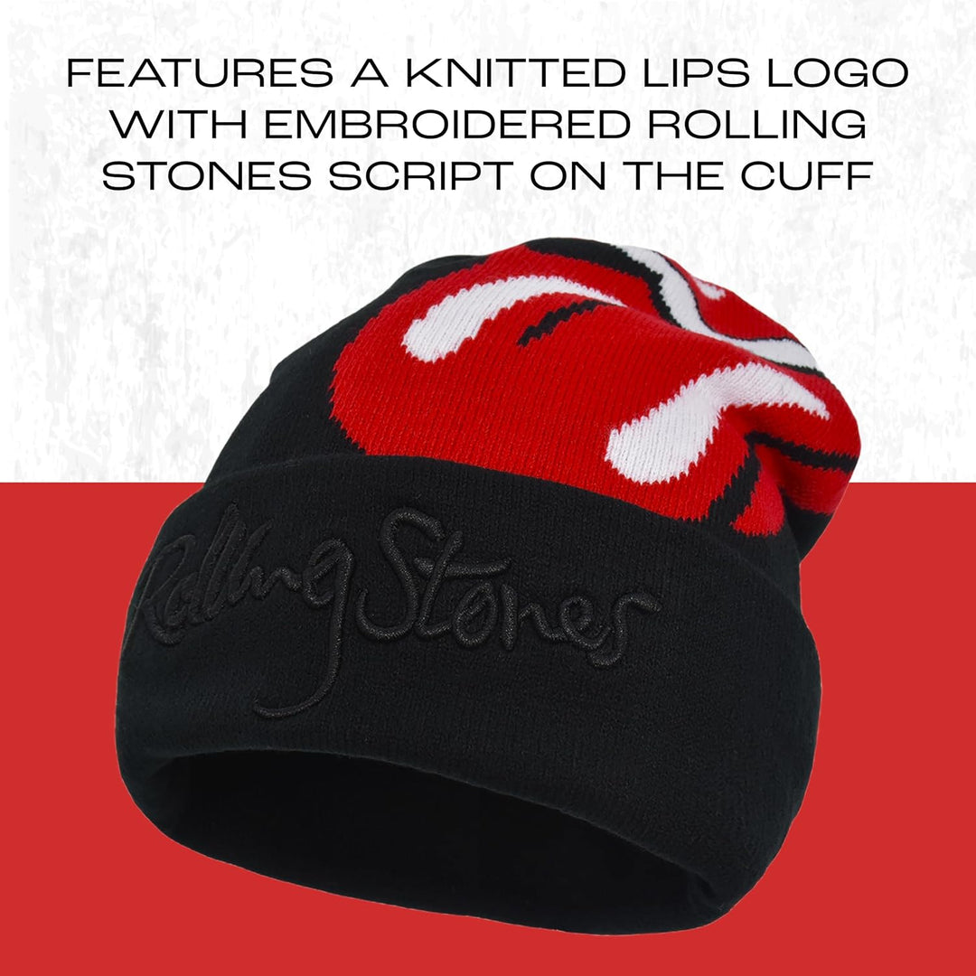 Concept One Unisex-Erwachsene The Rolling Stones Winter Knit Cap mit Jacquard Lips Logo und Manschet