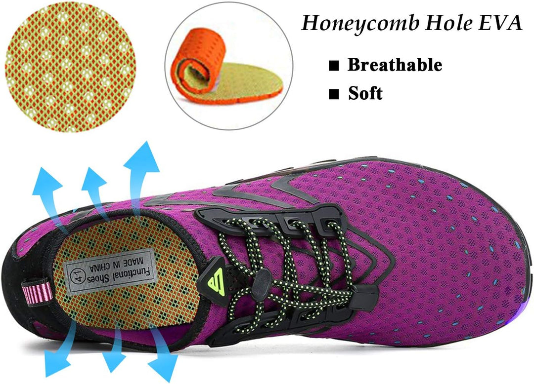 SAGUARO Badeschuhe für Herren Damen - 7/9 Drainagelöcher Schnelltrocknende rutschfest, Gr 35-48 40 E