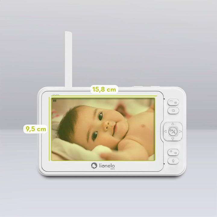 Lionelo Babyline 8.3 Elektronisches Babyphone mit Full HD 360° Kamera 5" Bildschirm 200m Reichweite