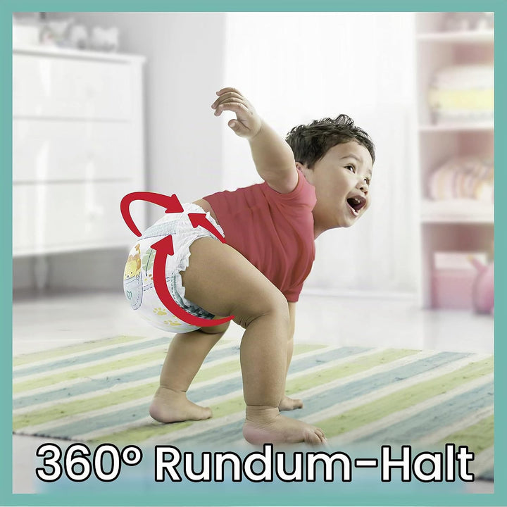 Pampers Windeln Pants Grösse 7 (17kg+) Baby-Dry, Extra Large mit Stop- und Schutz Täschchen, MONATSB