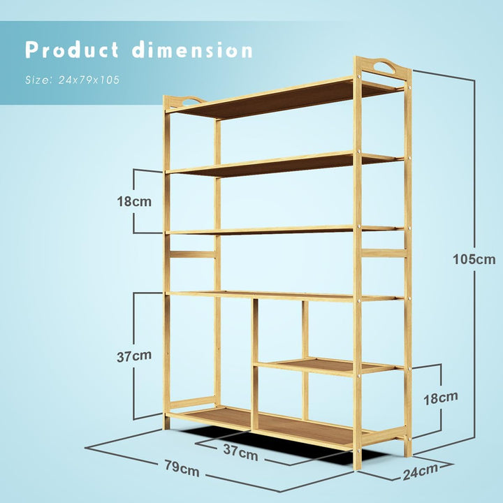 Schuhregal aus Holz, 6 Ebenen, 79 x 102 x 24 cm, 6