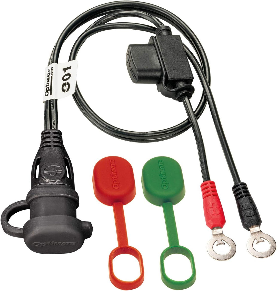 OptiMATE TM220-4A Batterieladegerät OptiMate5, Blue, 5 Start/Stop 12V 4A & O-01 Zubehör O1 (SAE), Bl