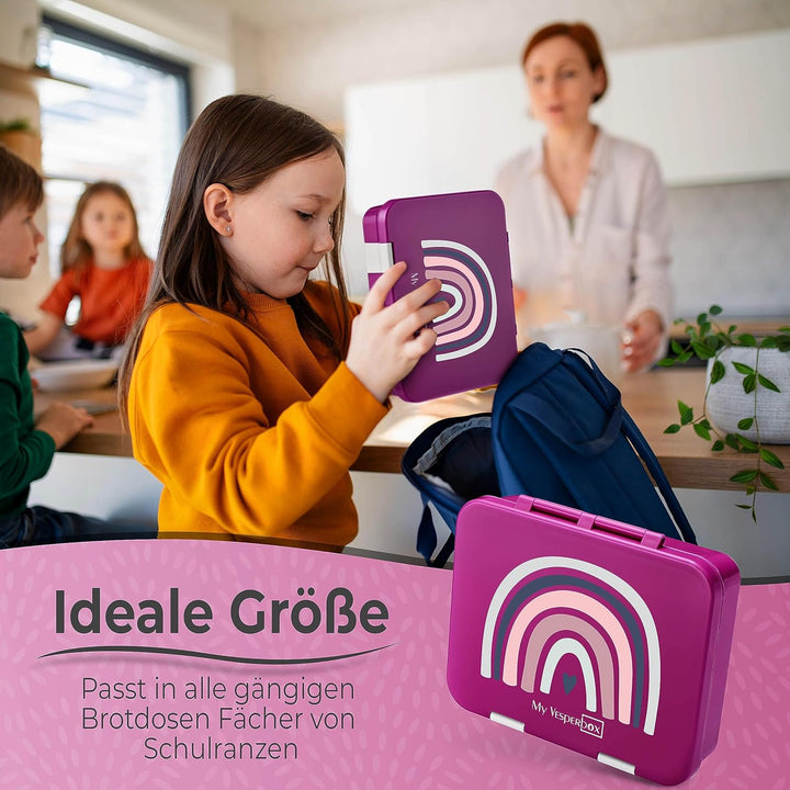 My Vesperbox® Brotdose für Kinder mit Fächern [JIN] - Lunchbox mit Trennfächern - Bento Box - Jausen