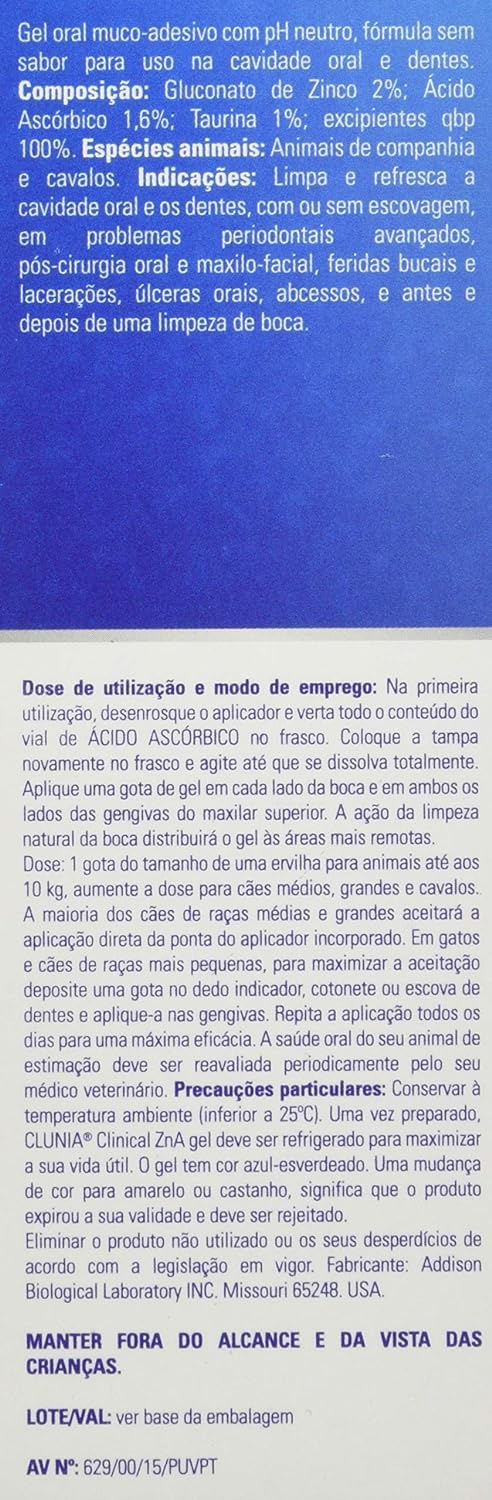 CLUNIA® Zn-A Clinical Gel 118 ml - Gel Oral Con Tapón Dosificador, 118