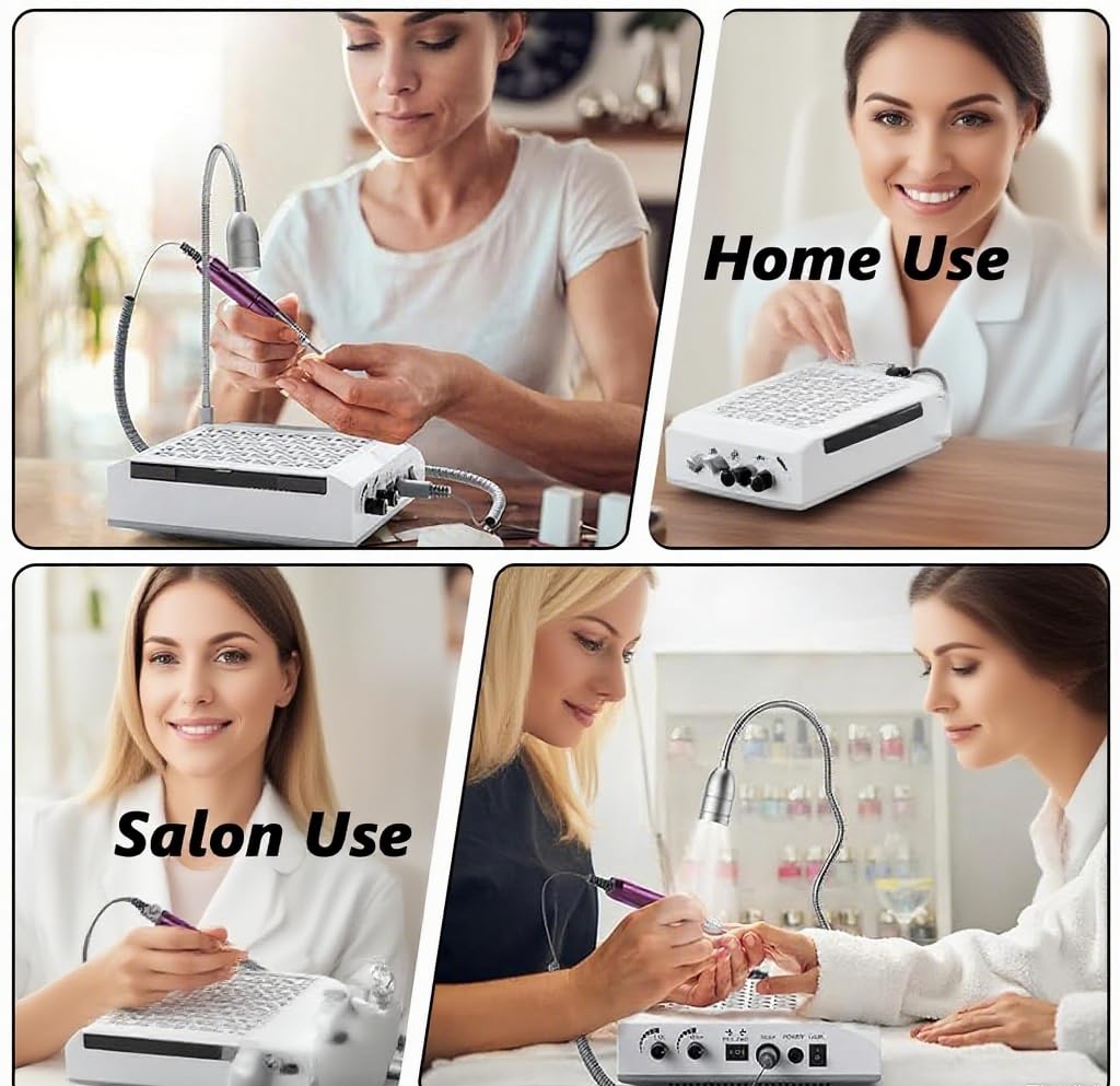 Elektrischer Nagelfräser, Professionell 4-in-1 Manikure- Pedikure-Set, mit 80W Absaugung & waschbare