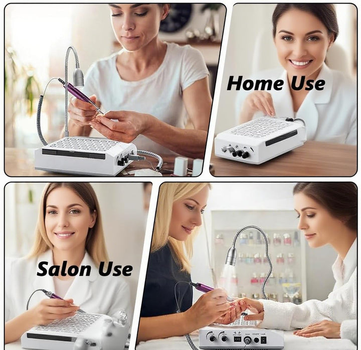 Elektrischer Nagelfräser, Professionell 4-in-1 Manikure- Pedikure-Set, mit 80W Absaugung & waschbare