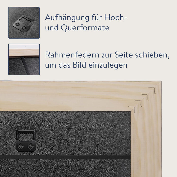 WANDStyle Bilderrahmen Strandhaus Stil 30x40cm I Farbe: Eiche-Optik I Fotorahmen I Holzbilderrahmen