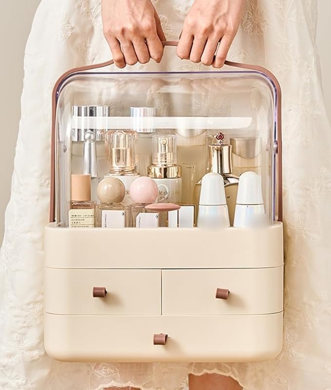 RMAN Make Up Kosmetik Organizer, Aufbewahrung Schmink Organizers Aufbewahrungsbox mit 3 Schubladen T