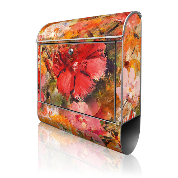 banjado Design Briefkasten personalisiert 38,5x46,5x13cm & 2 Schlüssel - Briefkasten Stahl Weiss Zei