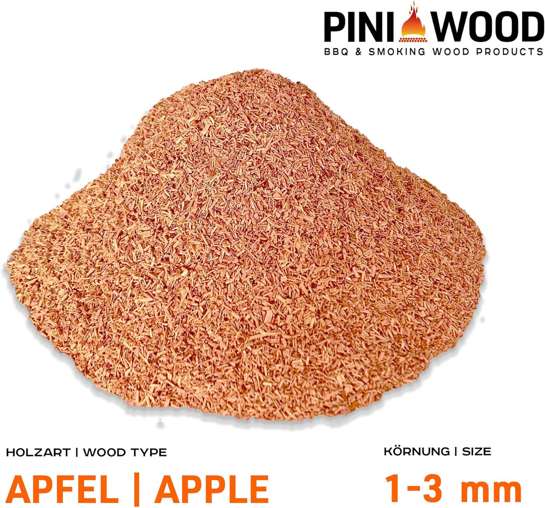 PINI 5 Kg Räucherchips Apfel 1-3 mm Smoking Chips Räucherspäne 18 Liter