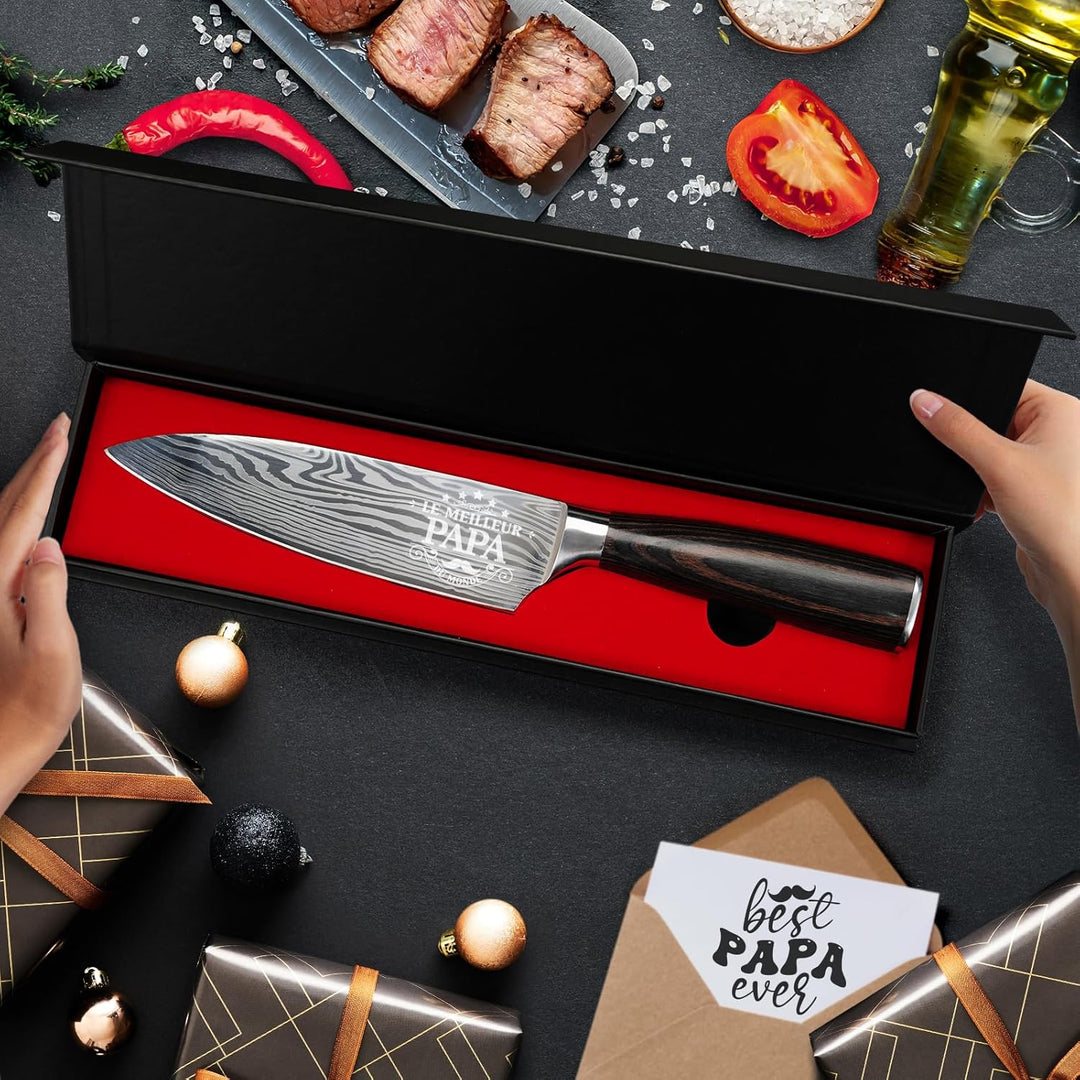 Vatertag Küchenmesser, Geschenke für Männer, Geburtstagsgeschenk für Papa, Chefmesser Fleischmesser