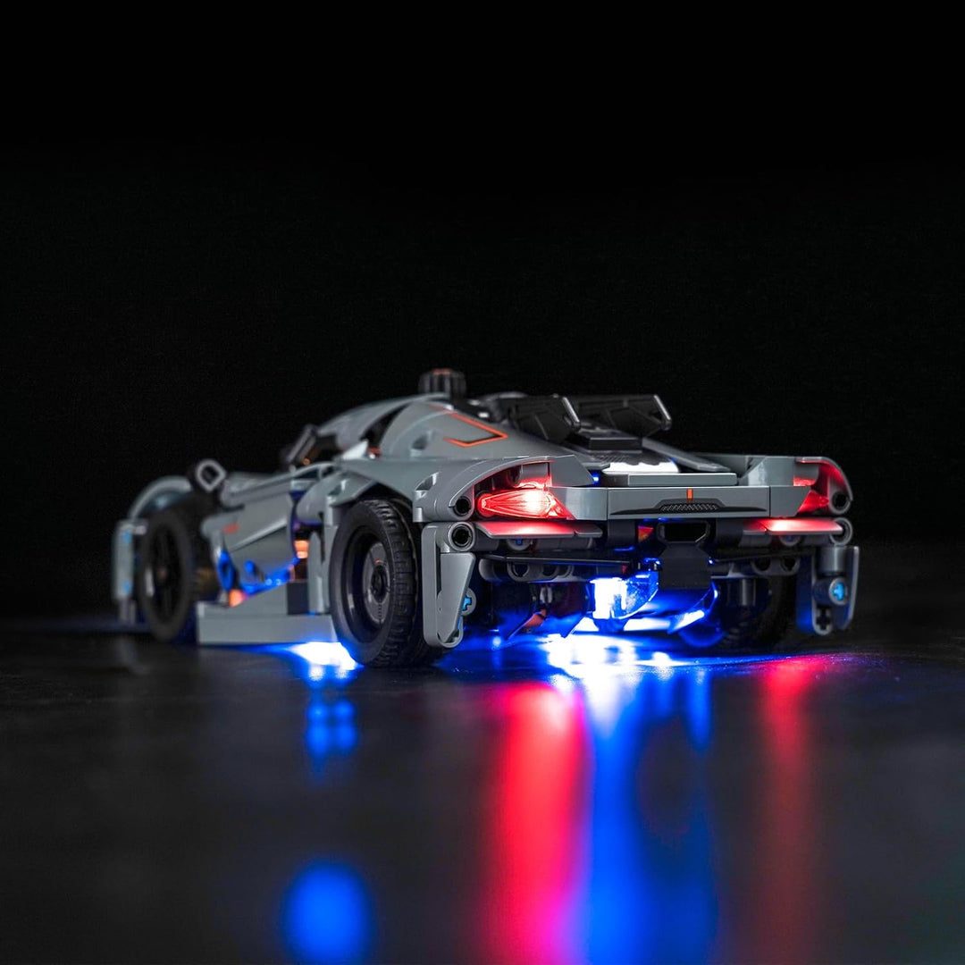 Fernbedienung Licht-Kit Kompatibel mit Lego 42173 Koenigsegg Jesko Absolut Grey Hypercar (Kein Model