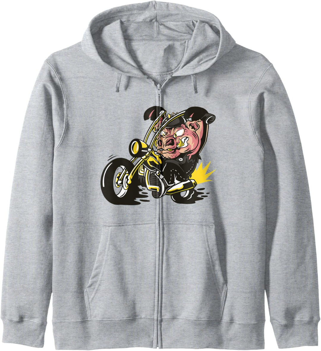 Schwein auf einem Motorrad Kapuzenjacke
