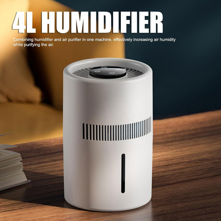 Luftreiniger mit Kombination, 2-in-1-Luftreiniger und Luftbefeuchter, 5 W, 4 L Wassertank, Luftbefeu