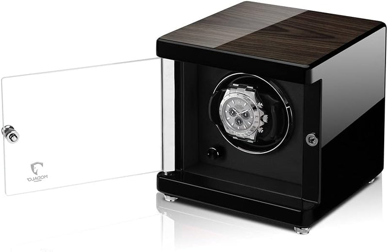 MODALO Uhrenbeweger (Watch Winder) Ambiente MV4 für 1 Uhr Schwarzes Makassar-Holz Design…