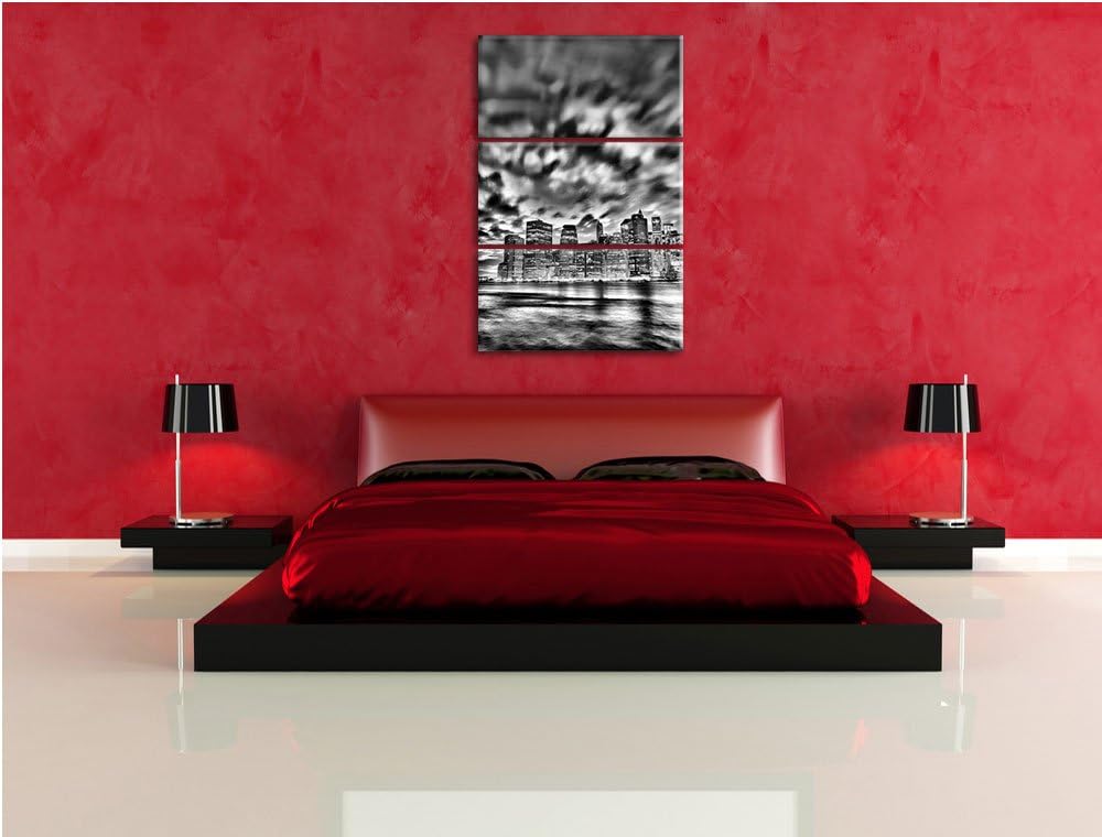 Pixxprint Skyline New York als Leinwandbild/Grösse: 3 Teilig (120x80) cm/Wandbild/Kunstdruck/fertig