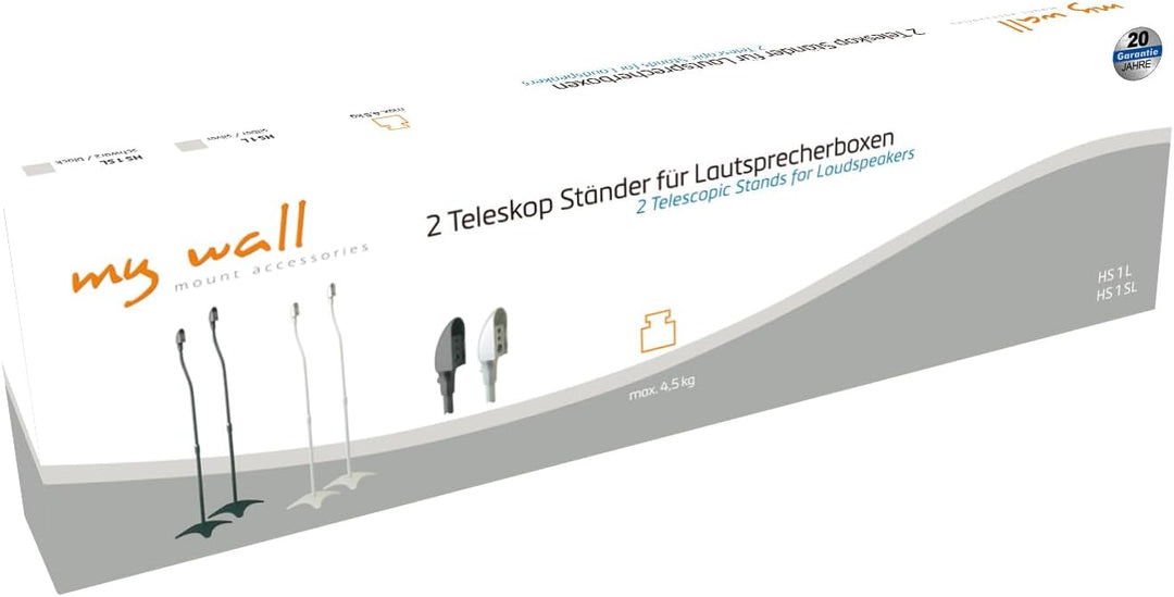 mywall HS1SL Universal-Standfuss Lautsprecher (Tragkraft 4,5kg, 2-er Pack) Satellitenboxen schwarz
