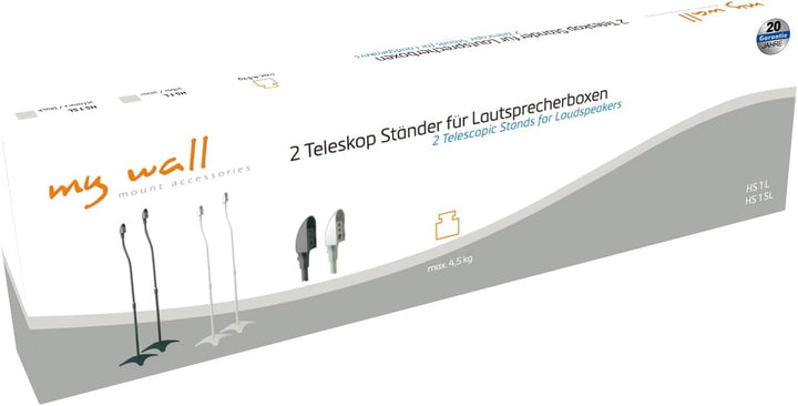 mywall HS1SL Universal-Standfuss Lautsprecher (Tragkraft 4,5kg, 2-er Pack) Satellitenboxen schwarz