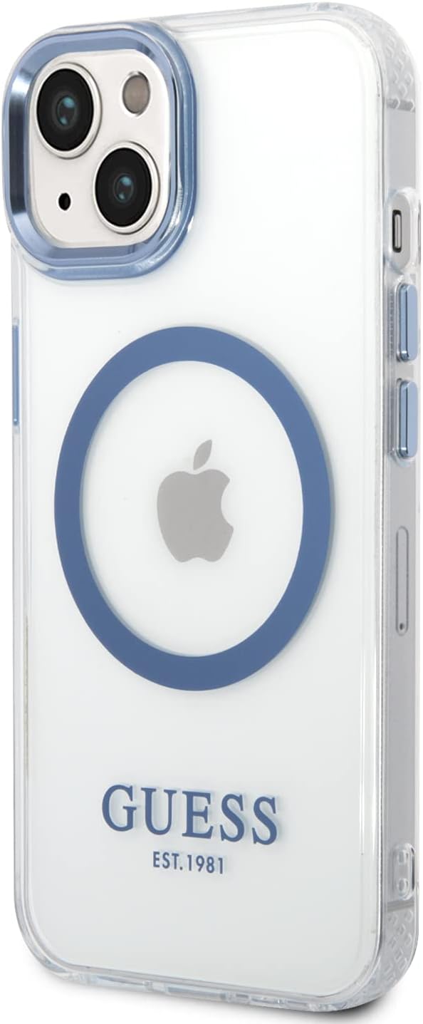 GUESS GUHMP14MHTRMB Hülle für iPhone 14 Plus 6,7" blau Hard case Metal Outline