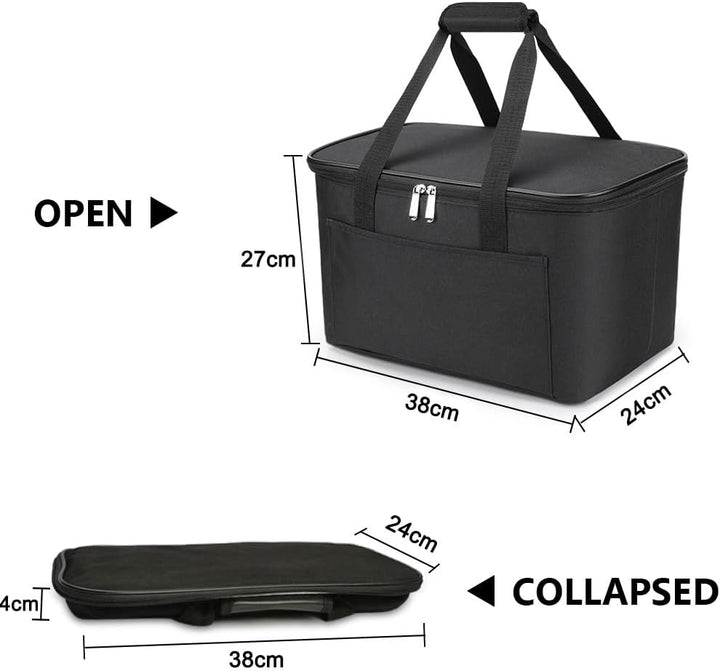 Pynhoklm 25L Kühltasche Einkaufskorb Faltbar Picknicktasche Gross Isoliert Lunchtasche Thermotasche