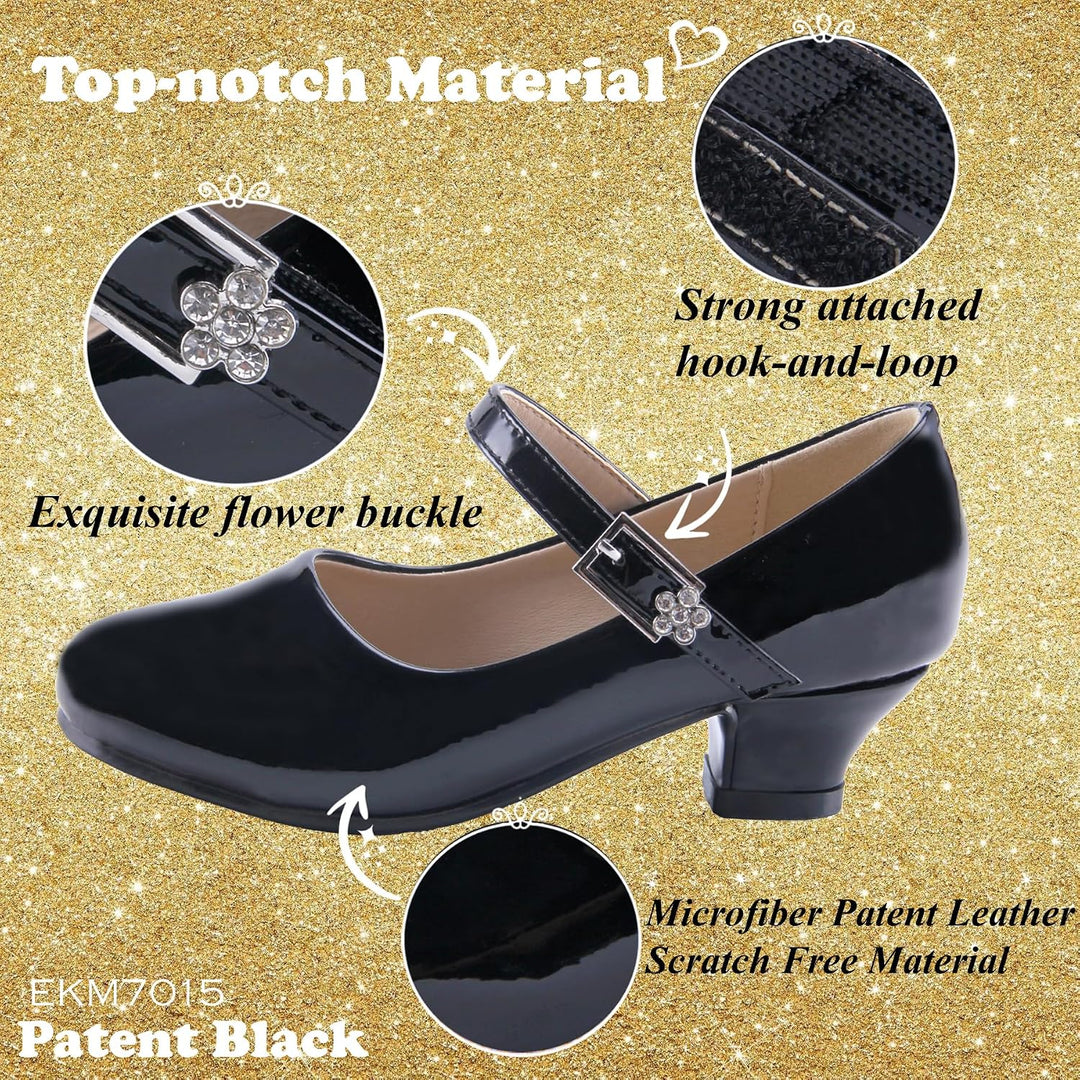 EIGHT KM - Mädchen High Heel Kleid Schuhe - Mary Jane Prinzessin Hochzeit Pumps - Funkelnder Glitzer