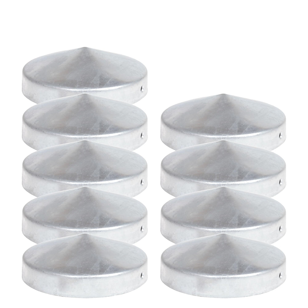 9 x PFOSTENKAPPE RUND STAHL FEUERVERZINKT 101 MM DURCHMESSER 9 101 mm, 9 101 mm
