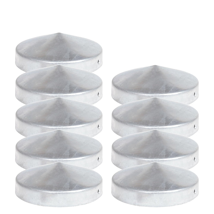 9 x PFOSTENKAPPE RUND STAHL FEUERVERZINKT 101 MM DURCHMESSER 9 101 mm, 9 101 mm