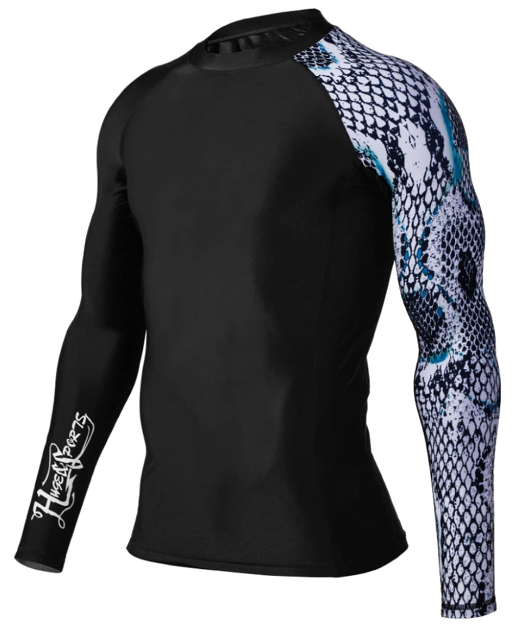 HUGE SPORTS Herren Spleiss Rashguard Langarm Rash Guard Shirt Langarmshirt alle Outdoor Aktivitäten