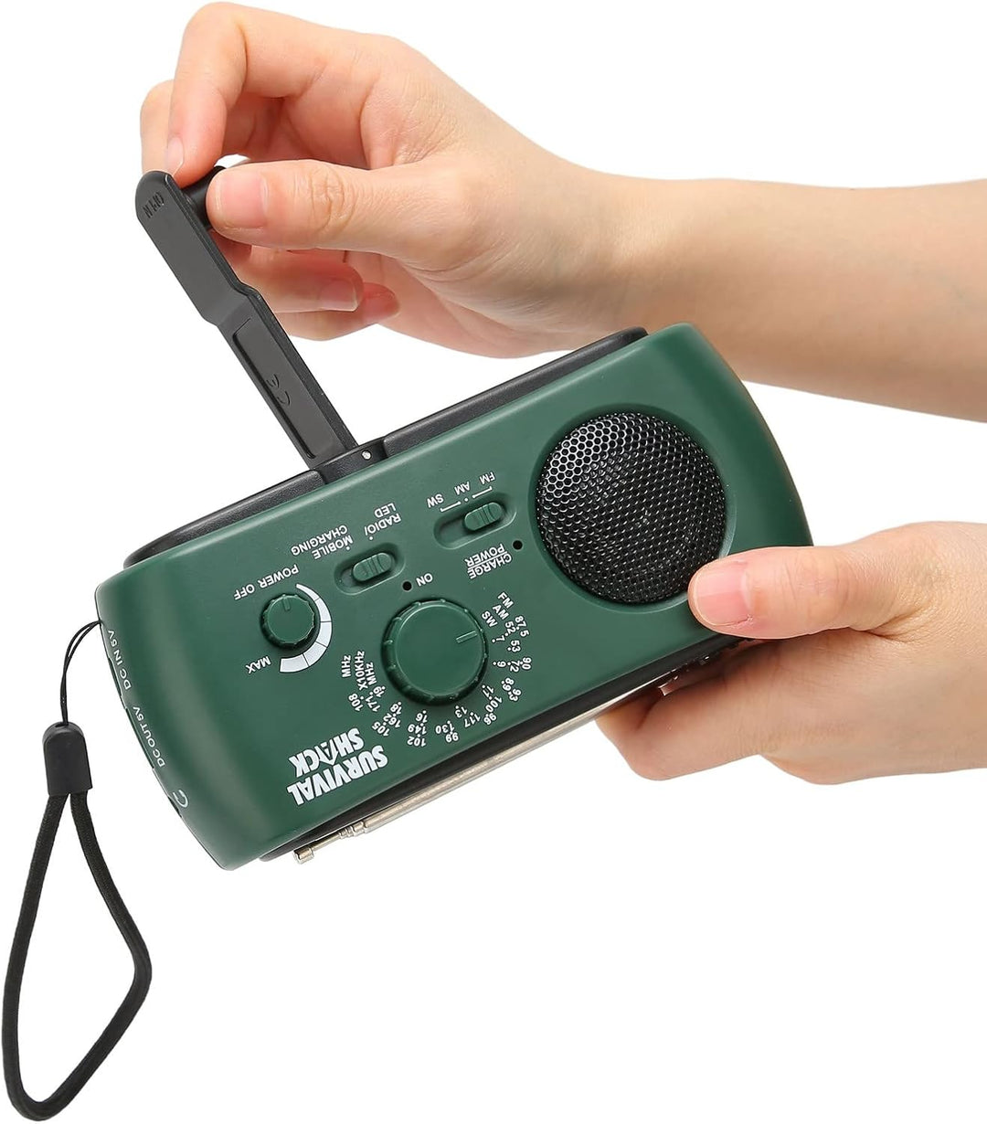 Bewinner Outdoor AM//SW Handkurbel Solar Radio, Stromausfall liefert LED-Taschenlampe, tragbare Powe