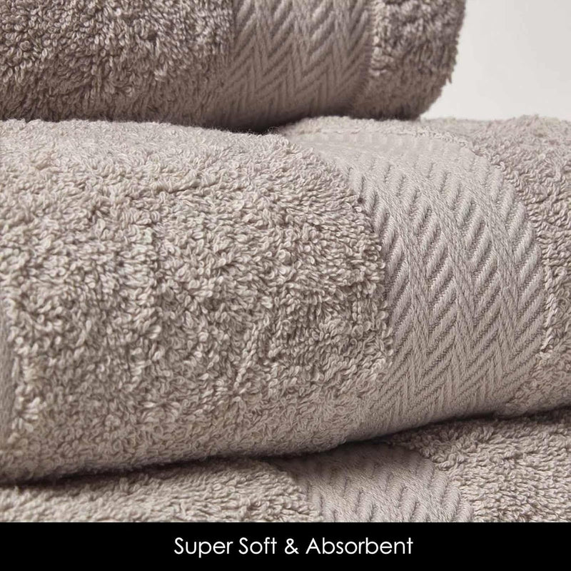 Homescapes 2er Set Luxus Duschtuch Baumwolle 70x130 cm, Handtuch Hellgrau (Grau), 100% Ägyptische Ba