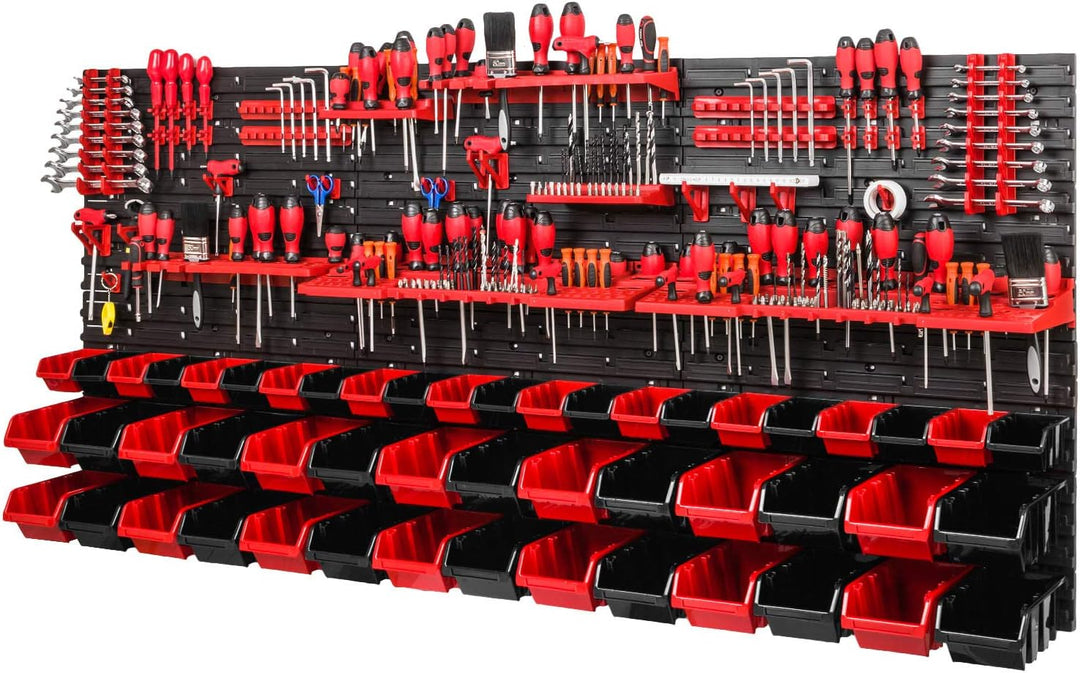PAFEN Lagersystem 780x1728mm Stapelboxen Wandregal 20 Halterungen Sichtlagerkästen Schüttenregal 50