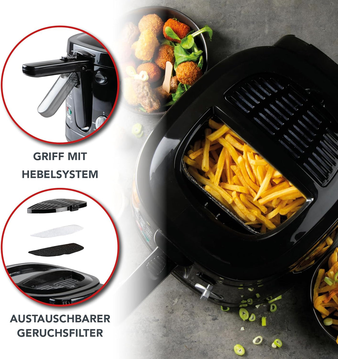 Domo Fritteuse B-Smart DO461FR, Schwarz, 2,5 Liter
