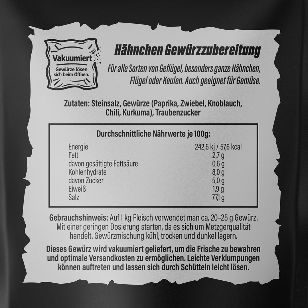 WAT NE WÜRZE Hähnchengewürz Chicken Rub 750 g | Gewürz für Brathähnchen, Chicken Wings, Hähnchen, Ga
