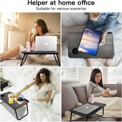 Sannobel Faltbarer Laptoptisch für Bett, Betttablett, Tisch, tragbarer Steh-Sofa-Schreibtisch, mit f