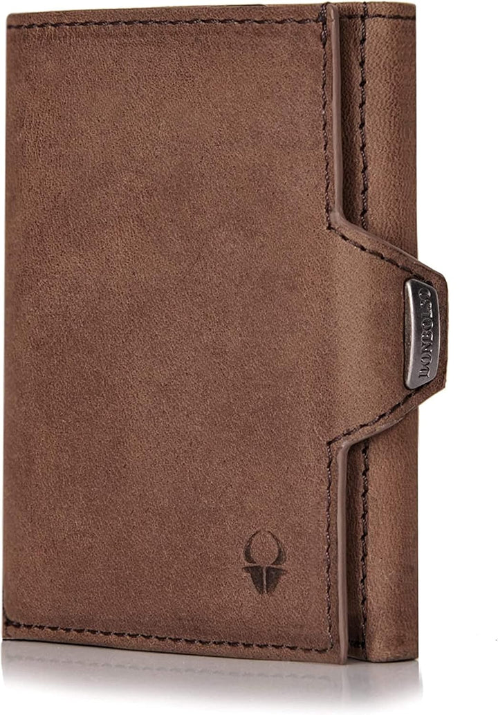 DONBOLSO Wallet NextGen Leder I Slim Wallet mit Münzfach I Geldbeutel mit RFID Schutz I Kartenetui b