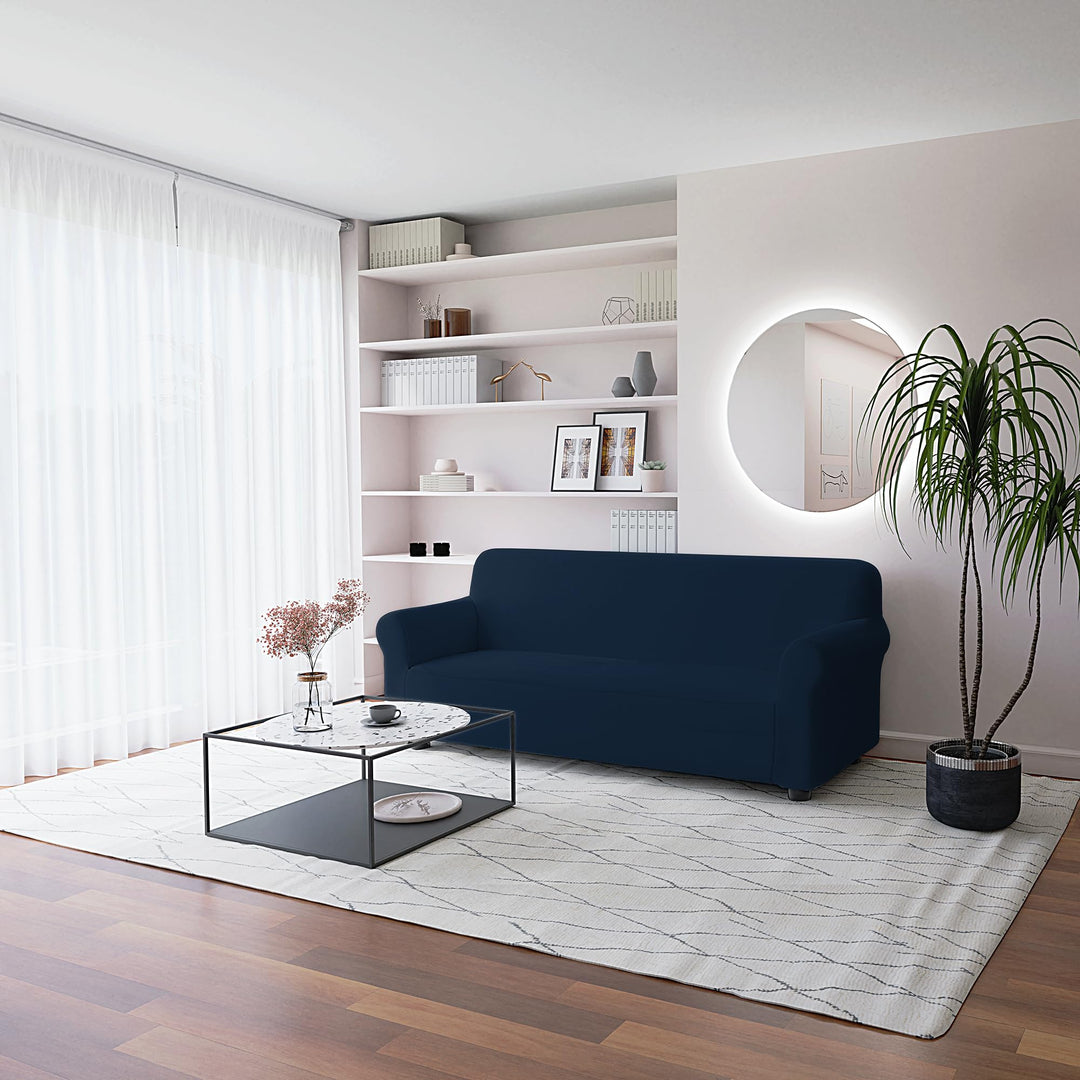 Italian Bed Linen Sofa-Schonbezug “Più Bello”, Dunkelblau, 3 PLÄTZE 3 PLÄTZE Dunkelblau, 3 PLÄTZE Du
