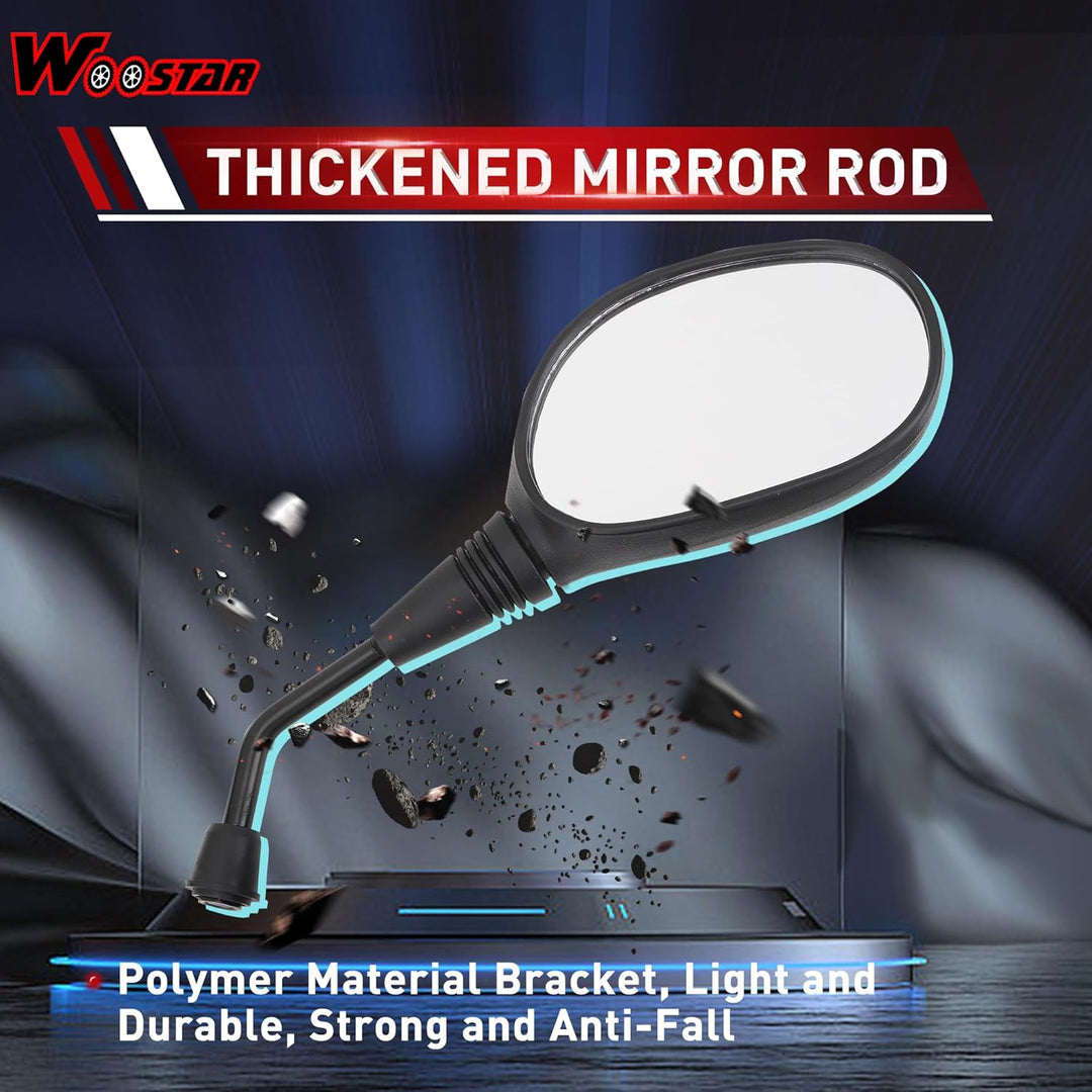 WOOSTAR 10mm Im Uhrzeigersinn Seitenspiegel Ersatz für 50ccm 70ccm 90ccm 110ccm 125ccm 150ccm 200ccm