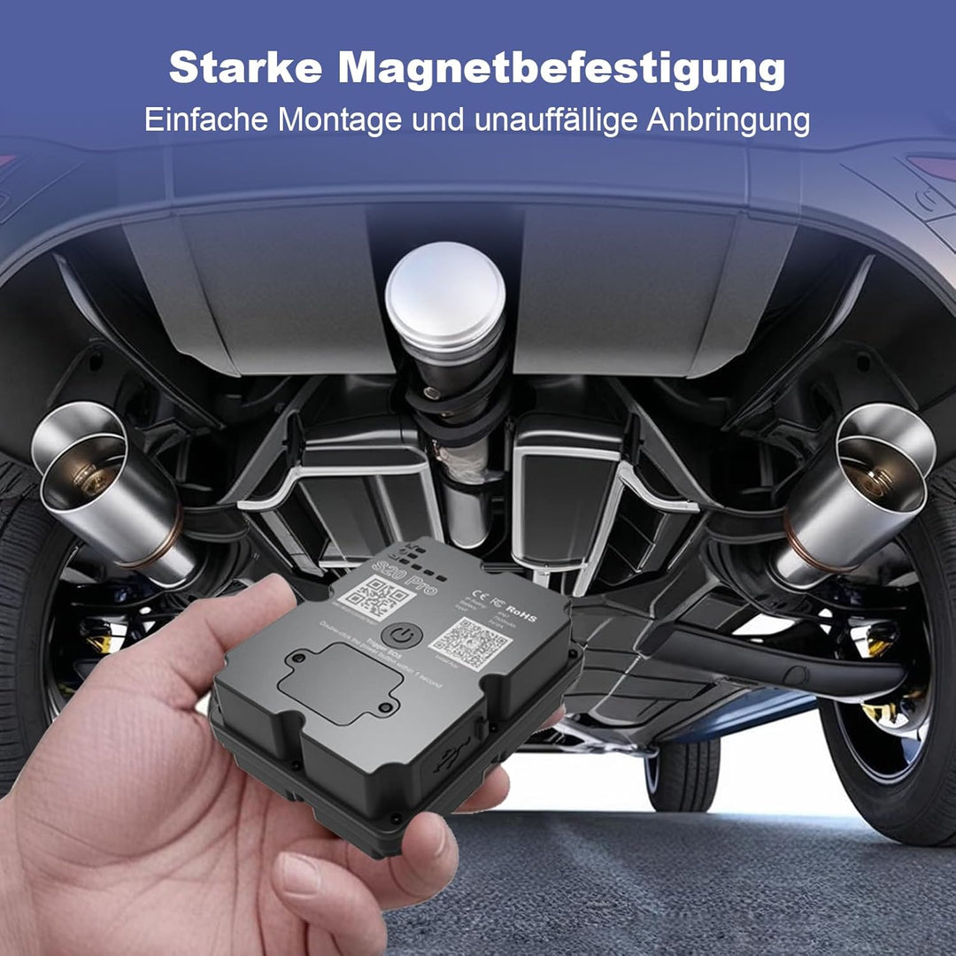 GPS-Tracker für Fahrzeuge, 100% wasserdicht, magnetisch, 4G LTE, Lange Akkulaufzeit 2–7 Monate, unbe