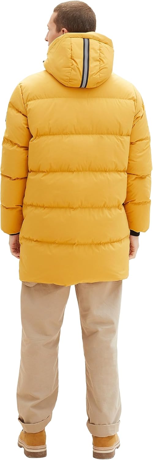 Tom Tailor Herren Recycled Down Puffer-Parka mit Abnehmbarer Kapuze M 10533 - Golden Fall, M 10533 -