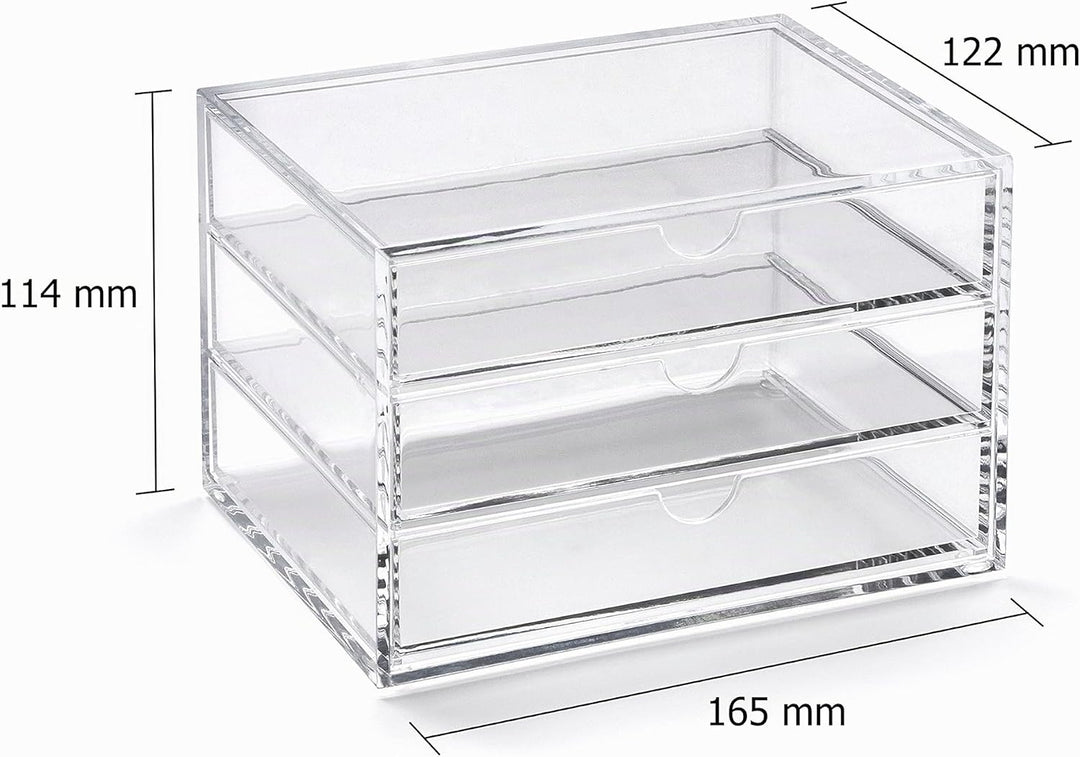 Osco A3276 Magazin mit 3 Schubladen aus klarem Acryl, Transparent Medium (3 Drawer), Medium (3 Drawe