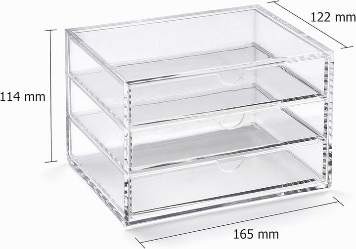 Osco A3276 Magazin mit 3 Schubladen aus klarem Acryl, Transparent Medium (3 Drawer), Medium (3 Drawe