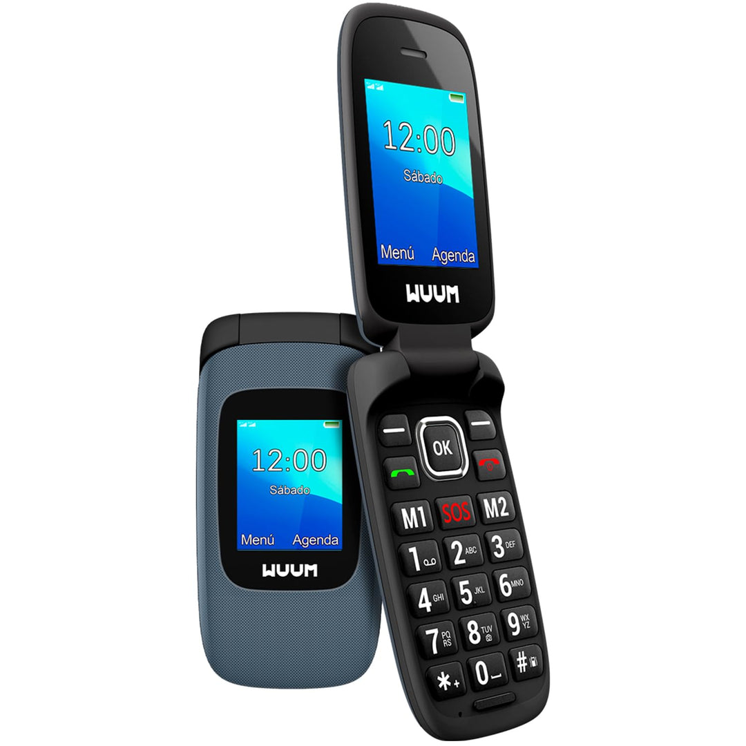 WUUM CLAP – Klapp-Handy mit Zwei Displays | Grosse Tasten und Ziffern | 2 Direktspeicher und SOS-Tas